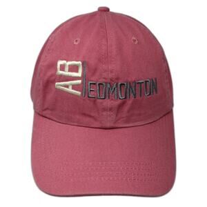 AB Edmonton Baseball Cap Pink One Size Adjustable Embroidered Paramount Apparel